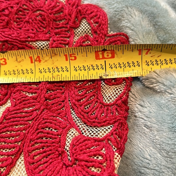 NBD Red Embroidery over Nude Dress-NWT-sz Large - Picture 14 of 15